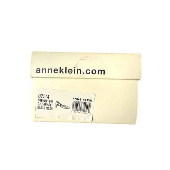 Anne Klein Womens Black Rhinestone Mesh Slingback Kitten Heels Sz 7.5 New - Picture 7 of 10